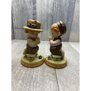 PRAYING BOY And GIRL FIGURINES Debbie Bell Jarratt Enesco Imports 1988